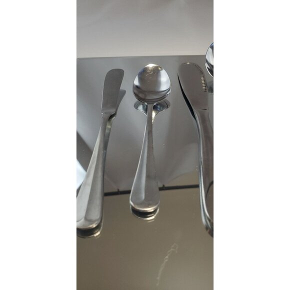 Rogers Co Stainless Korea Butter Table Spoons & Knives Silverware Flatware 4pcs - Picture 3 of 9